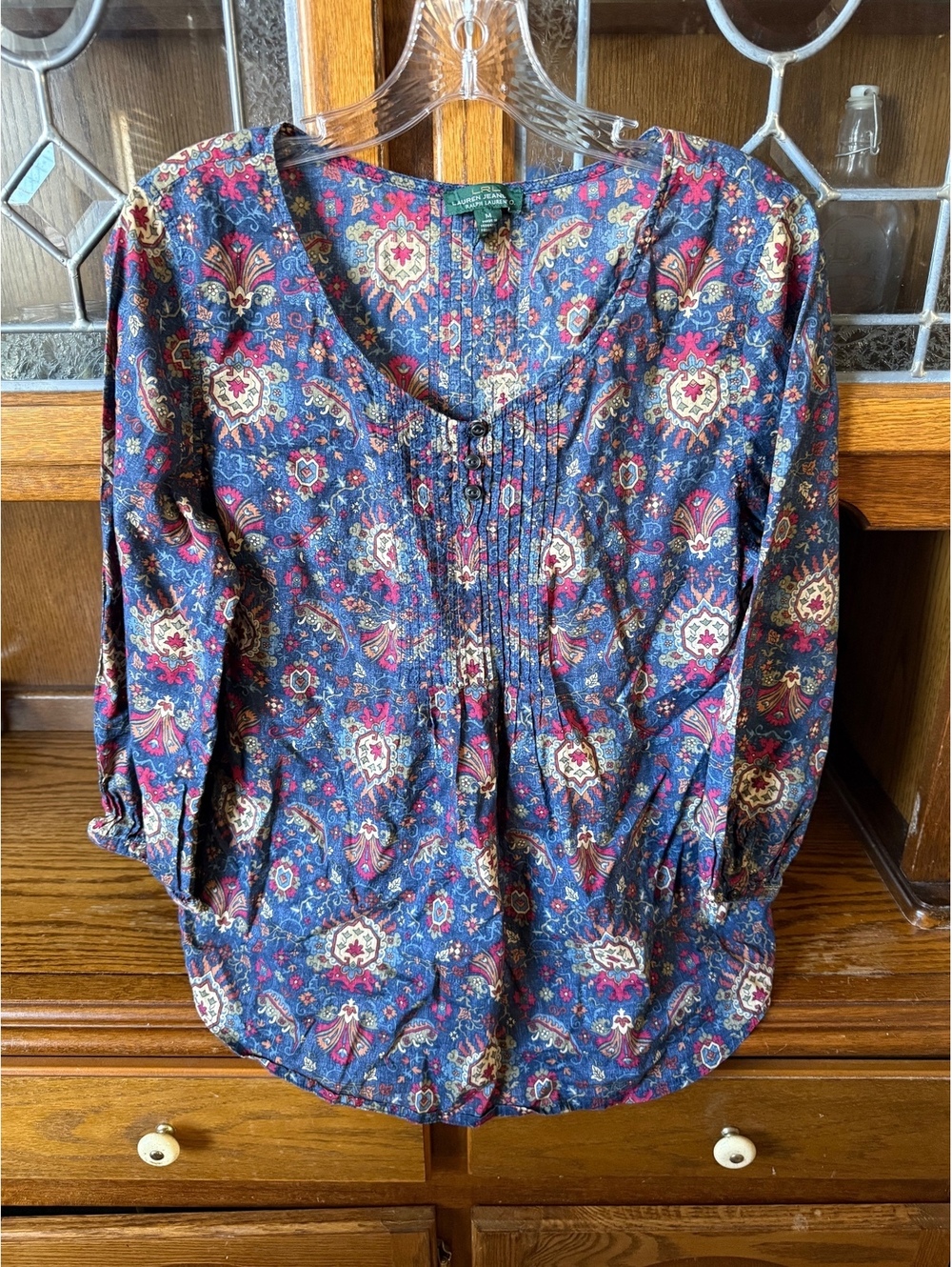 Lauren Jeans Co Ralph Lauren Paisley Peasant Blouse Size M